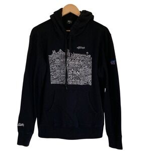 SPRZ NY Timothy Goodman NY‎ Hoodie Sweatshirt Size M Black White Word Graphic
